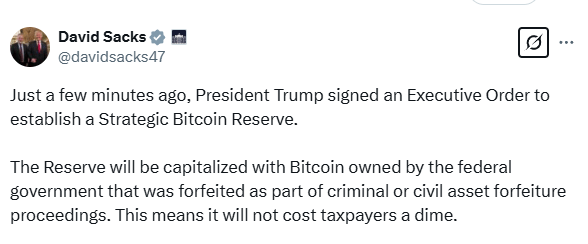 特朗普签了，美国建立比特币储备，但币圈估计要失望了